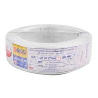 ราคา BCC สายไฟ IEC01 (THW) 1x1.5 Sqmm. ยาว 100 เมตร สีขาว (10045109)