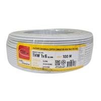 ราคา THAIUNION สายไฟ IEC01 (THW) 1x6 Sqmm. ยาว 100 เมตร สีขาว (10045495)