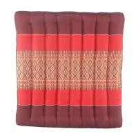 ราคา เบาะรองนั่งผ้าขิด 20x20 นิ้ว ลายพิกุล สีเลือดหมู (10140408)