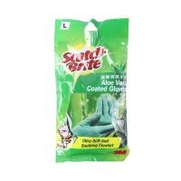 ราคา 3M-SCOTCH ถุงมือยาง เคลือบว่านหางจระเข้ ขนาดใหญ่ สีเขียว (10312475)