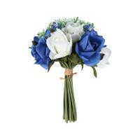 ราคา DECOS ดอกไม้เทียม ช่อกุหลาบ 16 ก้าน รุ่น DMA230320-152-3 ดอกสีขาวน้ำเงิน (10400445)