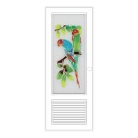 ราคา ALUGUARD ประตู UPVC ห้องน้ำ กระจกเพ้นท์ พร้อมวงกบ 70x200 เซนติเมตร รุ่น 1/4-021 สีขาว ลายนกแก้ว (เจาะลูกบิด) (10420539)