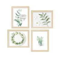 ราคา DECOS กรอบพร้อมรูปไม้ ชุด 4 ชิ้น ขนาด 20x25 ซม. รุ่น FOLIAGE สีเขียว (10432332)