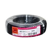 ราคา THAIUNION สายไฟ VCT 450/750V 2X1 Sq.mm. ยาว 20 เมตร สีดำ (10420389)