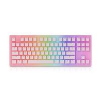 ราคา EPOMAKER AKKO Sakura 87 Keys RGB Wired Mechanical Keyboard with Acrylic Translucent Case, PBT Pudding Keycaps for Gaming/Mac/Win (Gateron Pink Switch, Sakura) (B08R8685M8)
