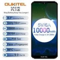 ราคา OUKITEL K12 6.3 Inch 4G LTE Cellphone WCDMA MTK6765 Octa 6G RAM 64G ROM Android 9.0 Mobile Phone NFC 10000mAh Smartphone Face ID (Hot Deal) (33061882381)