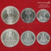 ราคา เหรียญที่ระลึก: เหรียญเงิน 3 เหรียญชุด ราคาหน้าเหรียญ 600 300 150 บาท ฉลองสิริราชสมบัติครบ 50 ปี กาญจนาภิเษก (9 มิถุนายน 2539)