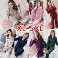 ราคา พร้อมส่ง ชุดนอนไซส์ใหญ่ XL-5XL ชุดนอนผ้าซาติน ชุดนอนแขนยาว ชุดนอนขายาว ชุดนอนคนอ้วน ชุดนอนผู้หญิงไซส์ใหญ่ ชุดนอนผ้าซา... (4109612868)