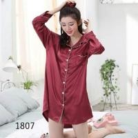 ราคา ชุดนอนผ้าซาติน แขนยาวชุดกระโปรง dress (5831061246)