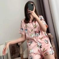 ราคา ชุดนอนผ้าซาติน แขนสั้น ขาสั้น ❤️ น่ารักๆ (7633047329)