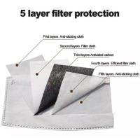 ราคา พร้อมส่งในไทยMask แมสปิดปาก แผ่นรองหน้ากาก แผ่นกรองใส่หน้ากากอนามัย ฟิลเตอร์ 5 ชั้น กันฝุ่นpm2.5 กันไวรัส (6724058545)