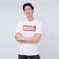 ราคา Marvel Logo T-Shirt Flock Print เสื้อมาร์เวลผู้ชายพิมพ์กำมะหยี่ (6248771042)