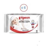 ราคา Pigeon ทิชชู่เปียก พีเจ้น baby wipes เบบี้ไวฟ์ 6ห่อ (711678293)
