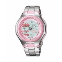 ราคา นาฬิกาข้อมือผู้หญิง Casio Poptone รุ่น LCF-10D-4AV สไตล์สีชมพูหวานแหวว หน้าปัดแซมด้วย รูปหัวใจ