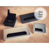 ราคา ช่องร้อยสายไฟ พร้อมแผงกันฝุ่น หน้าโต๊ะ โต๊ะทำงาน โต๊ะคอม แบบเหลี่ยม สีดำ สีเงิน (2695543071)