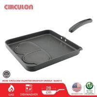 ราคา Circulon 2 กระทะทำแพนเค้กรูปหัวใจ ขนาด 28 ซม Breakfast Griddle ไม่ติดกระทะ ทำความสะอาดง่าย (84492-C) (3946788990)