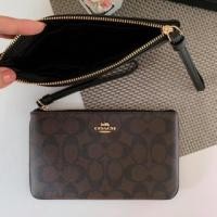 ราคา พร้อมส่ง แท้ % New Coach 1 ซิป L LARGE WRISTLET IN SIGNATURE (COACH 6648) IMITATION GOLD/BROWN/BLACK (1236806580)