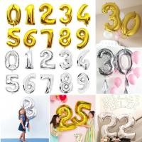 ราคา ลูกโป่งฟอยล์ฮีเลียมรูปตัวเลข 0-9 สีทองสีเงินขนาด 32 นิ้ว (2124355272)