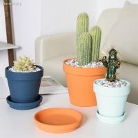 ราคา Morandi กระถางต้นไม้เซรามิกทรงกลมสีสันสดใสพร้อมถาดรองสําหรับใช้ในบ้าน (2943846290)
