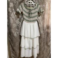 ราคา รวมส่งแล้วเดรสลายริ้วสีเหลืองกระโปรงพริ้ว (3884925391)