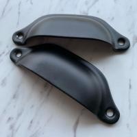 ราคา มือจับ แบบหอย ฝาหอย แบบเรียบ DIY สีดำ มือจับแบบดึง มือจับโบราณ (2678032571)