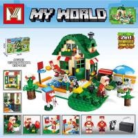 ราคา เลโก้ตัวต่อมายคราฟ Minecraftบ้านต้มไม้63053/MG201 MY WORLD MG202/MG203 (3657525486)