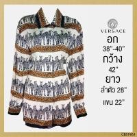 ราคา ซื้อเท่าไรก็แถมUSED Versace - White Zebra Shirt | เสื้อเชิ้ตสีขาว ลายเสือ แขนยาว ผ้าไหม เสื้อโอเวอร์ไซส์ แท้ มือสอง (1545815436)
