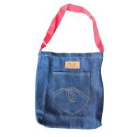 ราคา JeanSwap กระเป๋ายีนส์วินเทจ รุ่น MC 90's สายปรับแดง มีซิป สายปรับได้ กระเป๋าผ้ายีนส์แฮนด์เมด ขนาด 13x15 #BA015 (2814659522)