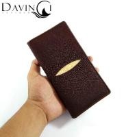ราคา Unisex กระเป๋าสตางค์ใบยาวหนังแท้ลายตาสีน้ําตาล (3034344052)