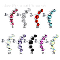 ราคา Jennifer's ต่างหูกระดุมสแตนเลสขนาดเล็ก 1 ชิ้น (3243694346)