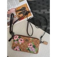 ราคา กระเป๋างานช็อป มีถุงผ้า ของแท้100% Coach Kira Crossbody In Signature Canvas With Blossom (2875760780)