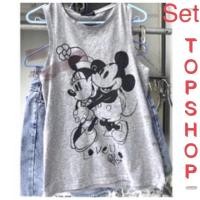 ราคา ✅เสื้อTOPSHOP♥️+โปรงยีนส์ 28/35-36♦️ผ้านิ่ม♦️✅ (3277484124)