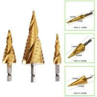 ราคา ชุด 3 ดอก ดอกสเต็ป ทรงเจดีย์ เจาะขยาย คว้านรู ขนาด 4-32 มม. Step Drill Titanium Size 4-32mm. 3 Pcs/Set THE TOOLS (5318700045)