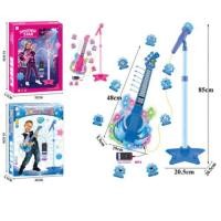 ราคา ไมโครโฟนร้องเพลงสำหรับเด็ก ไมค์คู่ร้องเพลงเด็กเล่น ต่อ MP3 ได้ ไมโครโฟน กีต้า+ไมโครโฟนขาตั้ง มีเสียง มีไฟ (2745843090)