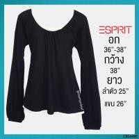 ราคา ซื้อเท่าไรก็แถมUSED Esprit - Black Layered Ruffle Top | เสื้อแขนยาวสีดำ สีขาว เสื้อยืด ระบาย ทรงใหญ่ สีพื้น แท้ มือสอง (3959742159)