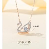 ราคา สร้อยคอเงิน Swarovski สีโรสโกลด์ (3686699413)