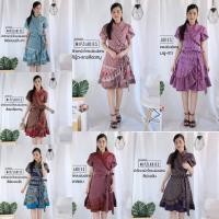 ราคา Mipz เดรสผ้าไทยทรงสวยๆ เดรสทำงานผ้าไทย เดรสผ้าฝ้ายพิมพ์ลาย เดรสแบบป้ายผูกเอว ชุดผ้าไทย (4317585545)