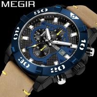 ราคา Megir นาฬิกาข้อมือสปอร์ตแฟชั่นสายหนังแท้กันน้ําสไตล์สปอร์ตสําหรับบุรุษ 2136 (3484156652)