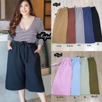 ราคา กางเกงเอวผูกโบว์ ขอบยางยืด​ ผ้าลินินคอตตอน​ สาวอวบ (4945014219)