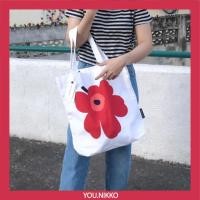 ราคา [100TOPIGJUN ลดทันที 100 บาท]NEW พร้อมส่ง Marimekko notko red unikko กระเป๋าผ้าแคนวาส ดอกสีแดง ของแท้ 100% // YOU.NIKKO (1449287601)