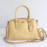 ราคา (สด-ผ่อน) กระเป๋าสะพาย สีเเหลือง วนิลา ถังมินิ 9 นิ้ว F28977 MINI SAGE CARRYALL COACH (2851462065)