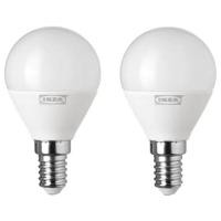 ราคา หลอดไฟ LED E14 400 ลูเมน, หลอดกลม แก้วฝ้า2ชิ้น (2073275576)