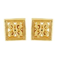 ราคา Prima ต่างหูทองคำ 99.9% รูปสี่เหลี่ยมมีลาย 111E1089-18 (7535536713)