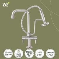 ราคา WS ก๊อกเดี่ยวอ่างซิงค์ ก๊อกล้างจาน ก๊อกครัว คอ L พร้อมหัวจ่ายน้ำแบบฝักบัว 3" (ตั้งพื้น) WS-0239 (3711143262)