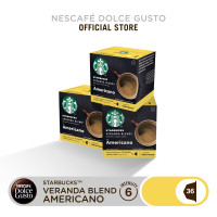 ราคา STARBUCKS BY NESCAFE DOLCE GUSTO AMERICANO VERANDA BLEND 12แคปซูล/กล่อง (3กล่อง) (6031833526)