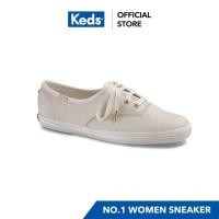 ราคา KEDS WH57745 CHAMPION KS TUMBLED LEATHER CREAM รองเท้าผ้าใบผู้หญิง แบบผูกเชือก หนังสีครีม (1803609346)