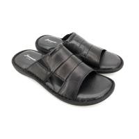 ราคา Saramanda รุ่น 185009A รองเท้าแตะผู้ชายแบบสวม หนังแท้ สีดำ (3575814570)