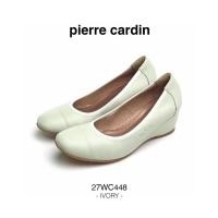 ราคา Pierre Cardin รองเท้าผู้หญิง รองเท้าส้นเตารีด รองเท้าส้นสเตารีดทรงปิด นุ่มสบาย ผลิตจากหนังแท้ สีขาว รุ่น 27WC448 (5390361777)