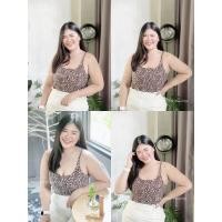 ราคา ministikplus ​พร้อมส่งเสื้อครอปสายเดี่ยวลายเสือแซ่บๆ (2930911182)