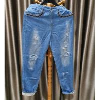 ราคา กางเกงยีนส์แต่งขาดตรงขา ยี่ห้อChaps แท้ 100% เหมาะสำหรับสาวไซต์ L มือสอง (2382487887)